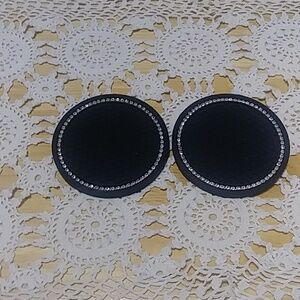 Car Coasters, new, Black With Clear Bead Detail
